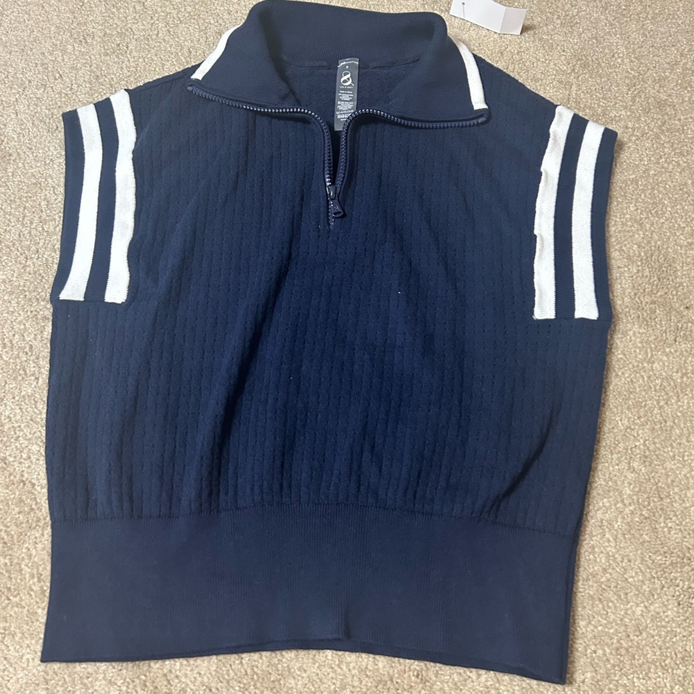 NWT Loft Lou & Grey Tipped Sporty Mesh Zip Sweater Sz S